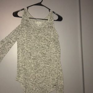 Hollister- Cold Shoulder Heather Grey Long Sleeve